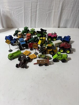 Farm Tractor Toy Lot Tonka Trucks Signs And More Lot Of 27 Please Read Desc. - Image 1 of 4