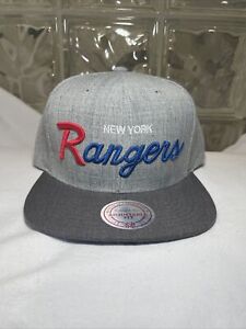 Mitchell & Ness NHL New York Rangers Gray / Blue Cap Hat SnapBack One Size