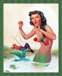 8907.Decoration Poster.Home room interior decor print.Sexy Pinup Mermaid prank - Picture 1 of 1