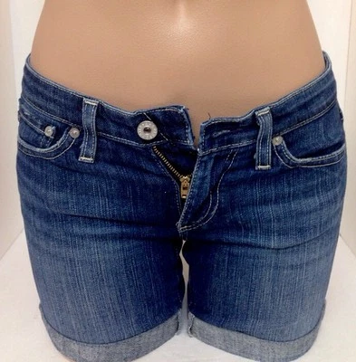 Pantalones Cortos AG The City Pantalones Cortos Enrollados Botón 24 Se Ajusta Pequeño Foto 1 de 4