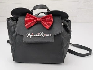 Bioworld Disney Minnie Mouse Ears Black Red Bow Convertible Backpack Bag - Picture 1 of 9