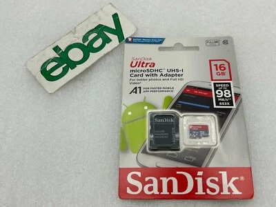 SanDisk Ultra A1 16GB 98MB/S 653X  microSDXC microSD UHS-I Memory Card Free S/H - Image 1 of 4