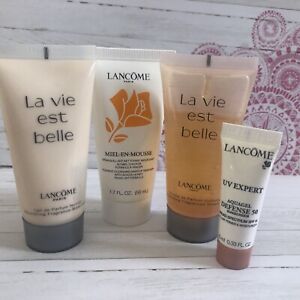 4 Lancome Skincare~La Vie Est Belle Shower Gel~Lotion~Miel-En-Mousse~Aquagel