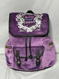Vtg Juicy Couture Y2K Mini Velvet backpack Purple. - Picture 1 of 19
