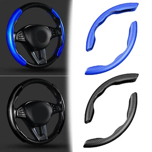 15"/38cm Carbon Fiber Car Steering Wheel Cover Non-Slip Wear-Resistant Universal - Picture 1 of 17