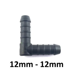 L-Piece Barbed 12 mm Tube Hose Pipe Connector Fitting Joiner Air Water Fuel - Bild 1 von 3