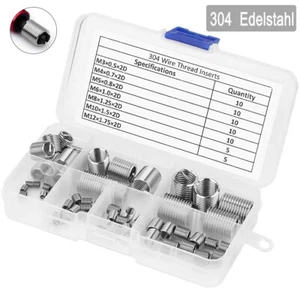 60x Gewindeeinsatz Edelstahl Helicoil M3 M4 M5 M6 M8 M10 M12 Gewinde Einsatz Set - Bild 1 von 14