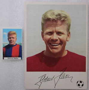CALCIO KNORR AUTOGRAMM + SICKER BILD WM ENGLAND 1966 HELMUT HALLER * AC BOLOGNA - Picture 1 of 3