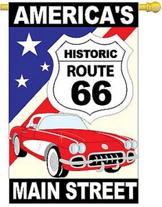 Route 66 Historische Route 66 mit Vette Hausflagge 15043-TG - Bild 1 von 1
