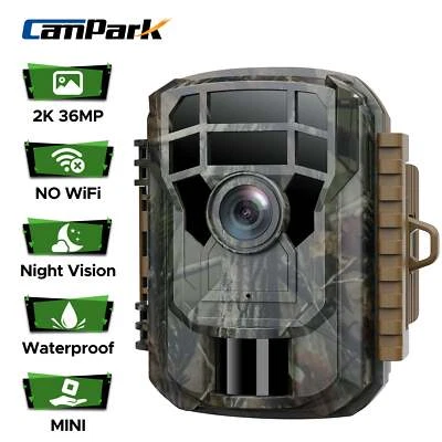 CAMPARK Mini Jagdkamera 20 MP 2K Wildlife Trail Cam IR Nachtsicht wasserdicht UK