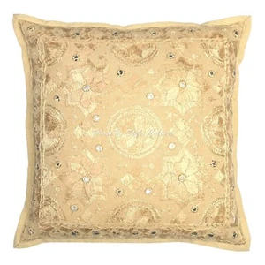Art Decor Floor Cushion Embroidered Bohemian Hippie Gypsy Pillow Meditation - Picture 1 of 6