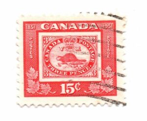 CANADA, 1951, used 15c, “Threepenny Beaver”, Scott 314