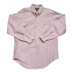 Ralph Lauren Shirt Mens Large Yarmouth Long Sleeve Lavender Purple Brown Pony - Picture 1 of 10