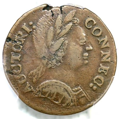 1785 M 3.3-F.3 R-4 PCGS VF 30 Connecticut Colonial Copper Coin - Image 1 of 3