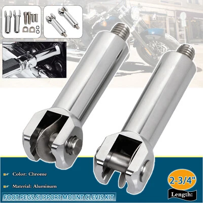2.75" Passenger Foot Pegs Support Mount Clevis Kit For Harley Softail FXST FLST Foto 1 de 4