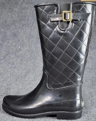 Botas de lluvia impermeables de goma Pelican altas negras Sperry Top-Sider para mujer talla 9 Foto 1 de 4