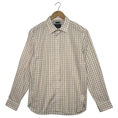 Camisa Jos A Bank Reserve Para Hombre Grande Marrón A Cuadros Botones Ajuste A Medida Algodón Foto 1 de 4