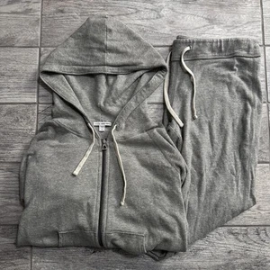 James Perse Damen Kapuzenpullover & Jogginghose mit Reißverschluss Gr. 2 grau 2-teiliges Set - Bild 1 von 11