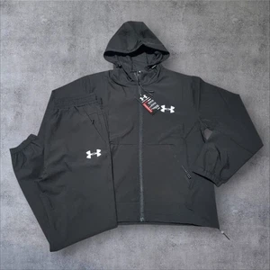Under Armour Tracksuit Kids Trackuit Black Set Boys Joggers & Jacket 9-10 Years - Picture 1 of 5
