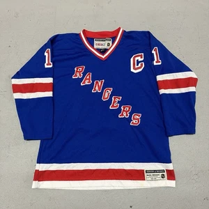 Camiseta deportiva de hockey vintage Y2K NHL New York Rangers Mark Messier CCM juvenil XL azul - Imagen 1 de 19