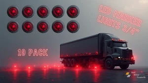 (10) Red 3/4" LED Marker Lights - J-53-R24 - Trailer 12V 1500702 - Picture 1 of 6