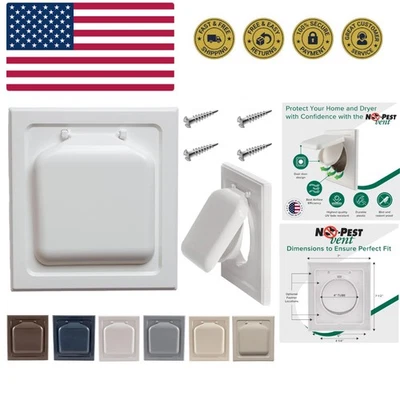 Exclusiva cubierta de ventilación para secadora de doble puerta exterior 4 pulgadas o ventilador de baño, con... Foto 1 de 4