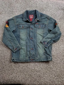 Vintage Ecko Unltd Denim Jacket XL Boys Trucker Stitched Button Up Y2K - Picture 1 of 10