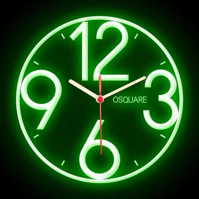 OSQUARE Minimalism North European Modern Interior Design Flexible Neon Clock 10" - Image 1 of 4