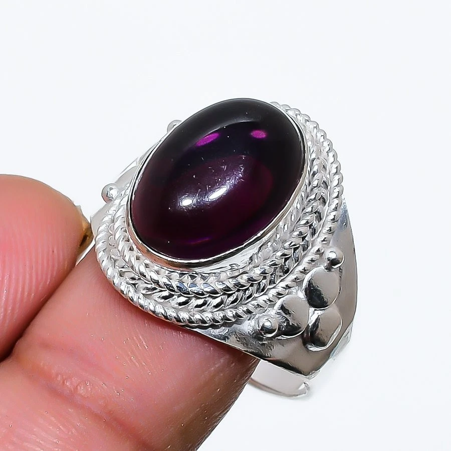Purple Amethyst  Gemstone Handmade 925 Sterling Silver All Size Ring For Gift - Image 1 of 1