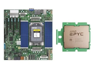 Płyta główna Supermicro H13SSL-NT ATX z procesorem AMD EPYC 9754 QS (ES) 128 rdzeni - Zdjęcie 1 z 5