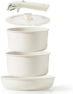 Karotte 5-teiliges Töpfe und Pfannen Set Antihaftbeschichtet, Kochgeschirr-Sets, Küchenset BRANDNEU - Bild 1 von 6