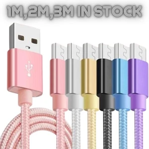 USB A to C Quick Charging Cable Braided HeavyDuty Long Lead Durable 1M 2M 3M - Picture 1 of 13
