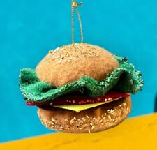 Hamburger Felt Ornament - Fabric Kids Birthday BBQ McDonalds In-n-Out Diner USA