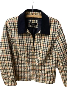 Talbots Women Nwt Size Large Plaid Lined Quilted Zip 26" Length Barn Style Coat - Picture 1 of 8