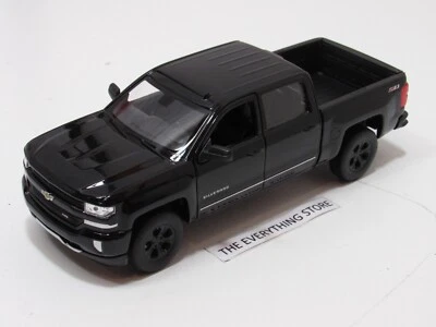 Camioneta pickup Welly 2017 Chevy Silverado Z71 4 puertas 1:27 negra brillante envío gratuito Foto 1 de 4