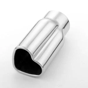 Exhaust Tip 2.25" Inlet Heart Shape 3"x2.5" Out 6" L Polished Stainless Steel - Picture 1 of 7