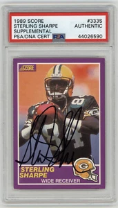 Tarjeta de novato firmada por Packers Sterling Sharpe 1989 puntuación #333S PSA AUTO RC HOFer - Imagen 1 de 2