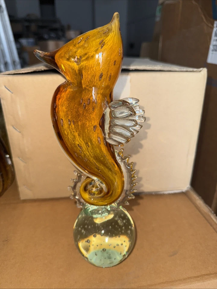 Estrella de diamante vidrio soplado a mano decoración caballito de mar marrón Foto 1 de 1