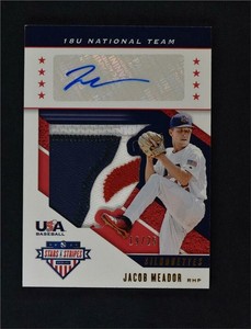 2019 Stars & Stripes 18U Silhouettes Relic Auto Gold #USA-BM Jacob Meador /25