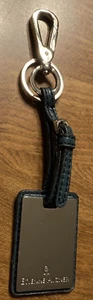 Vintage Etienne Aigner Purse Keychain Fob Charm Leather Metal C27c - Imagen 1 de 13