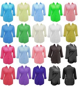Nueva Camisa Blusa Prenda para el torso Inteligente Informal 34 Mangas Damas Talla Grande - Imagen 1 de 27