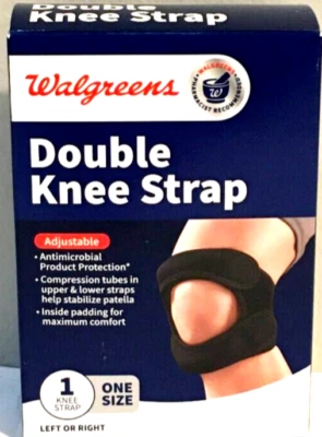Correa de rodilla doble Walgreens izquierda o derecha talla única ajustable acolchada antimicrobiana Foto 1 de 3