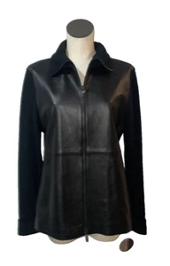Valerie Stevens Vintage NWT Women’s Genuine Leather & Wool Combo Jacket size L - Picture 1 of 13