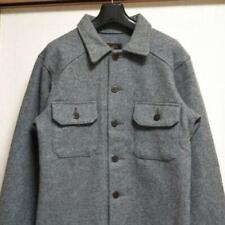 Lost Worlds Melton Wool CPO Shirt Jacket Gray Size L Used from Japan