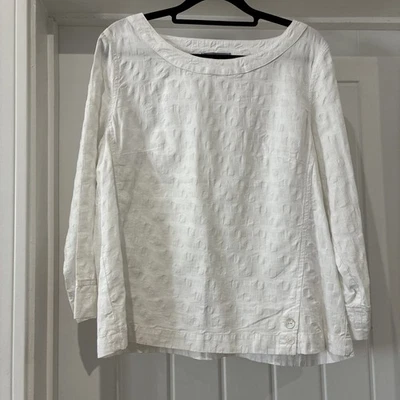 SAHARA Blouse Shirt Textured Oversized Top Size 2 12-14 Uk white - Image 1 of 4