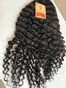 24” Human Deep wave, Natural hair wigs, Brazilian Hair With band - Picture 1 of 7