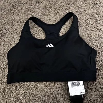 Sujetador deportivo Adidas TF para mujer negro nuevo con etiquetas talla grande Foto 1 de 4