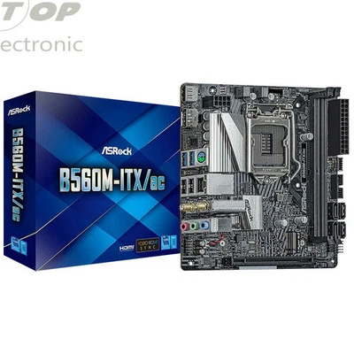 ASRock B560M-ITX/ac Mainboard, LGA1200, mini-ITX DDR4 4600+ MHz bis i9 11Gen. - Image 1 of 3