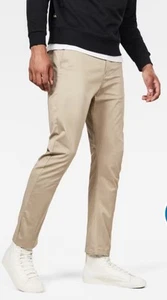 Pantalones Chinos Cónicos G-Star Raw Bronson •Hombres 32/32•Bronceado Dunas Beige Botón Mosca $150 - Imagen 1 de 22