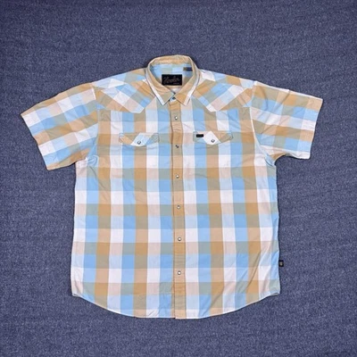 Howler Bros HB Pearl Snap Short Sleeve Shirt Men XL Western Plaid Cowboy - Image 1 of 4